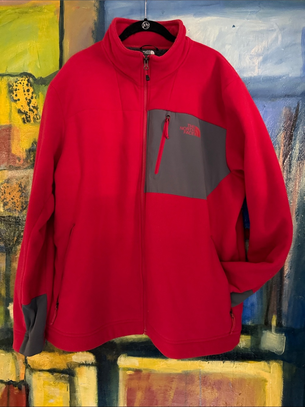 The North Face Men's Red and Grey Jacket  size XL